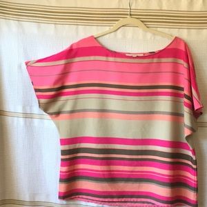 Extra large blouse striped short sleeve